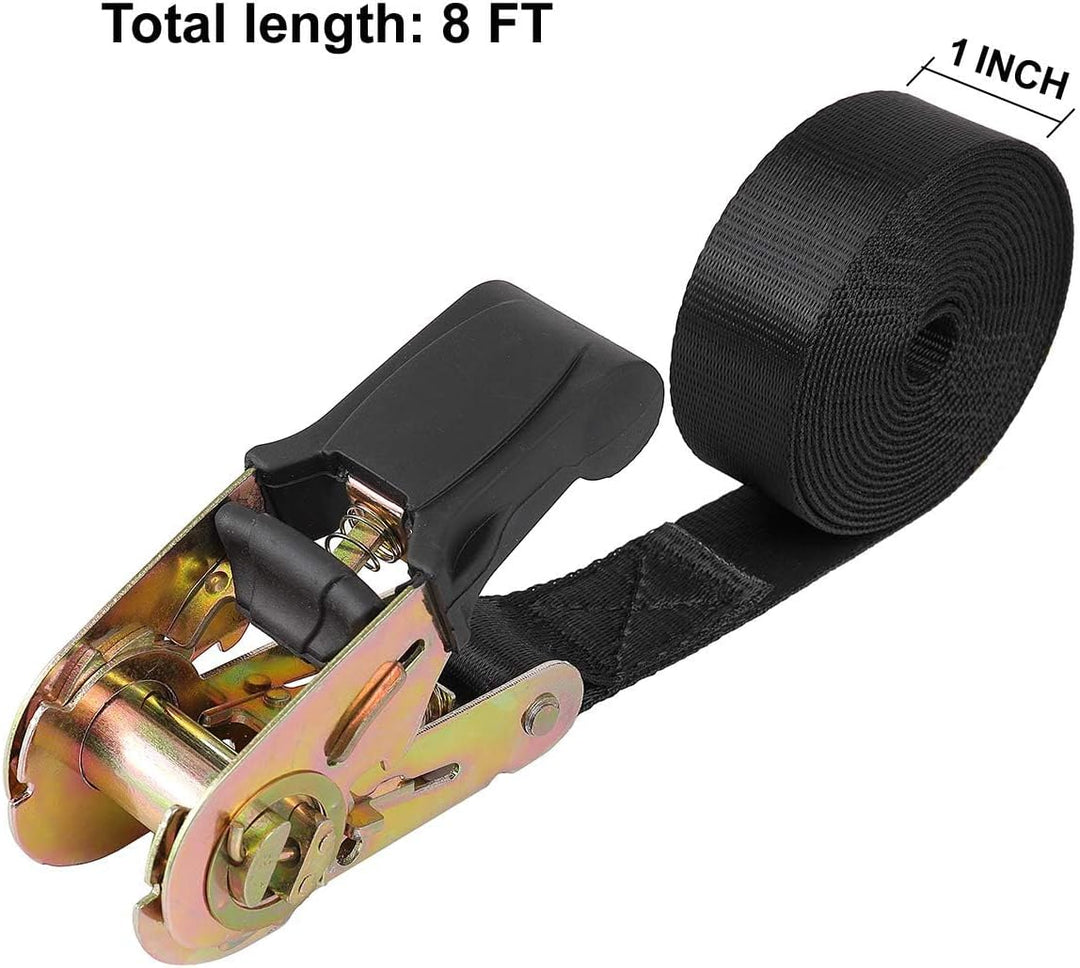 Endless Ratchet Tie Down Straps Heavy Duty Cargo Tie Downs, Durable Nylon Black Strap Down Ratchetin