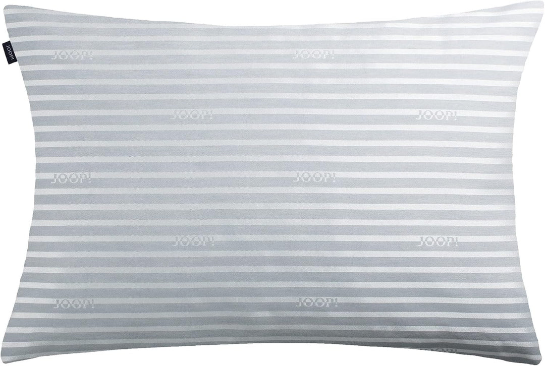 Joop! Kissenhülle Logo Stripes | 15 Silber - 40 x 60