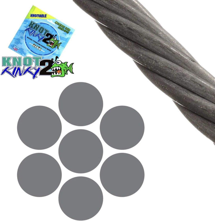 Aquateko Nickel-Titan Angel Vorfach 1x7 KNOT2KINKY 10ft/3m - dehnbares Titanvorfach 3 Meter lang, Ma