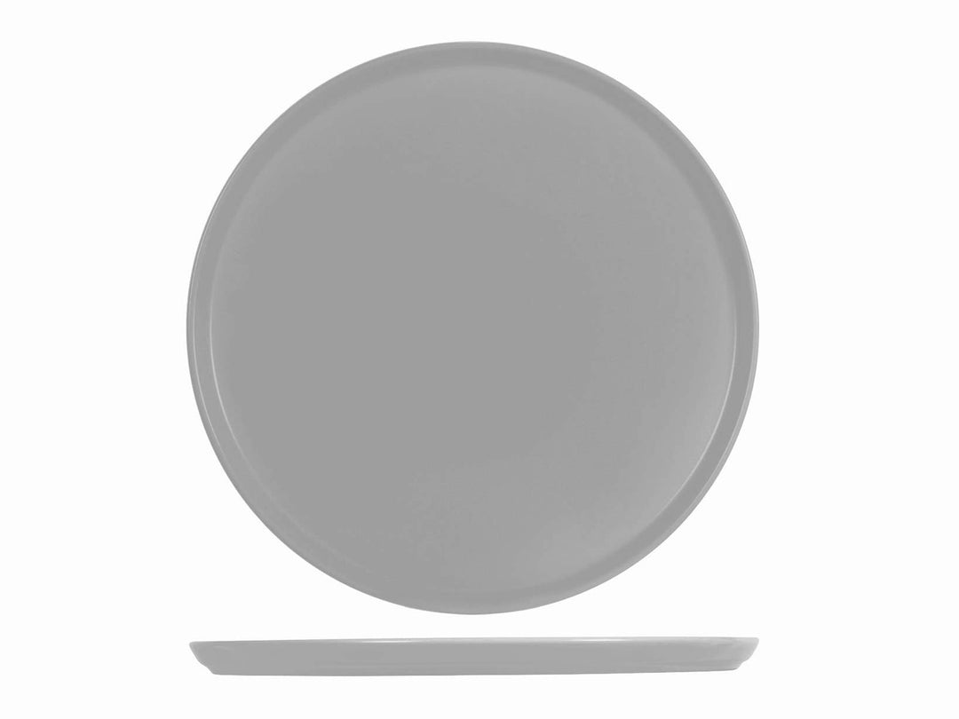 H&H 40524 Set aus 6 Pizzatellern, Steinware, Grau, 33 cm