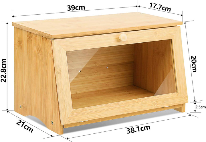 Leader Accessories Brotkasten Bambus Brotbehälter lebensmittelecht Brotaufbewahrung pflegeleicht 39x