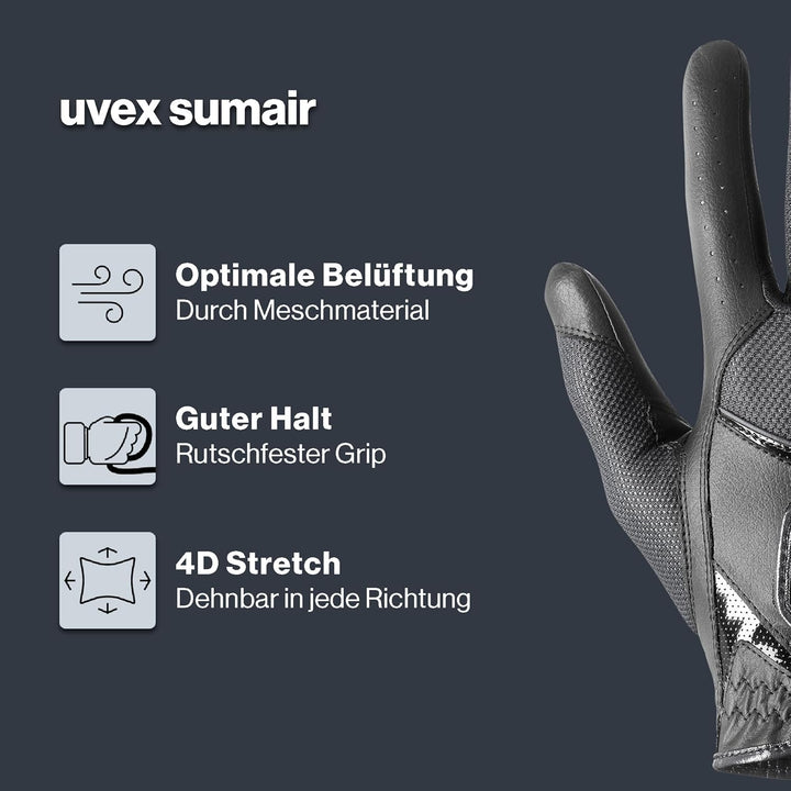 Uvex Unisex – Erwachsene Sumair Reithandschuhe 7 Schwarz, 7 Schwarz