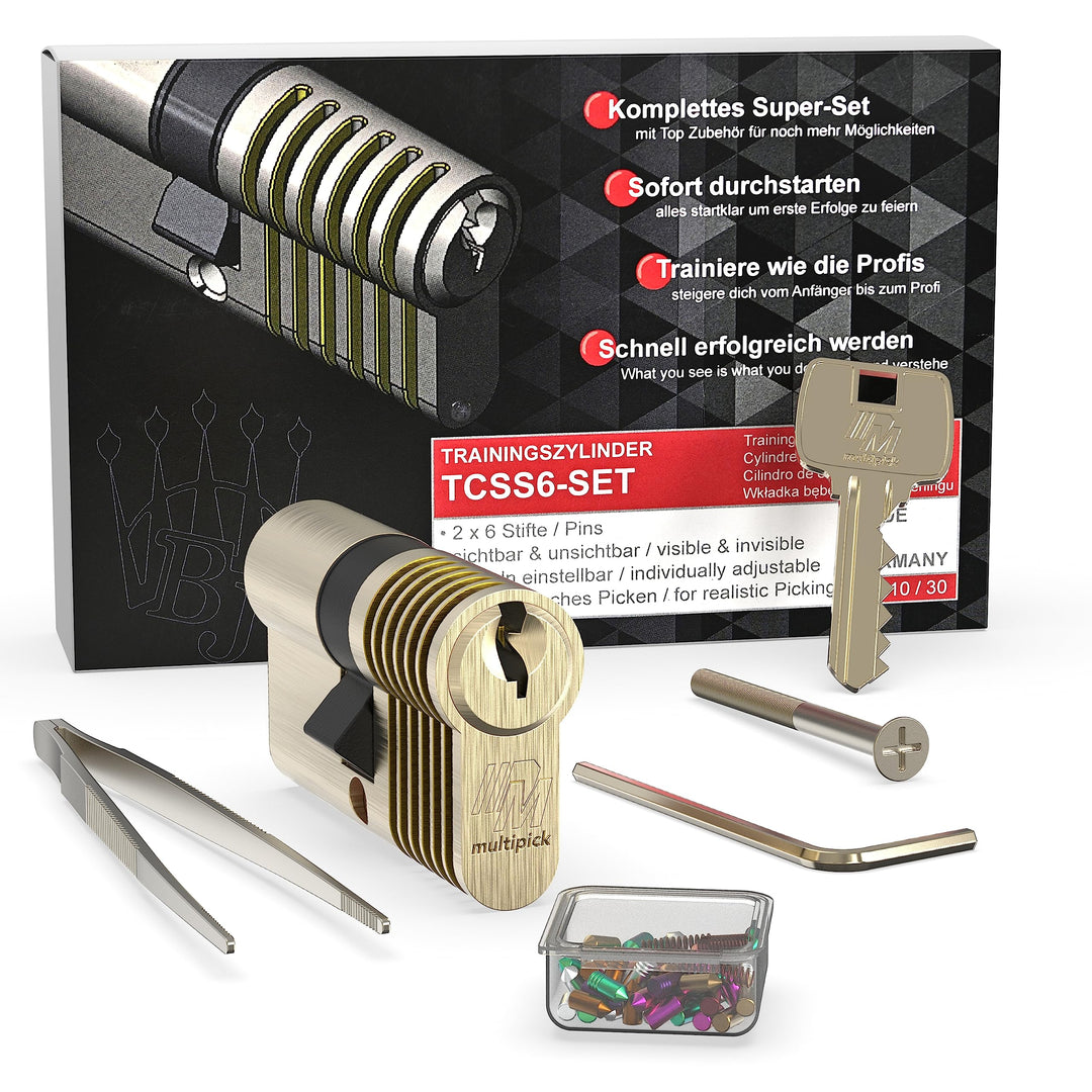 MULTIPICK Trainingszylinder Lockpicking Set - [inkl. 50-tlg. Pinning-Kit] Lock Picking Tool - variab