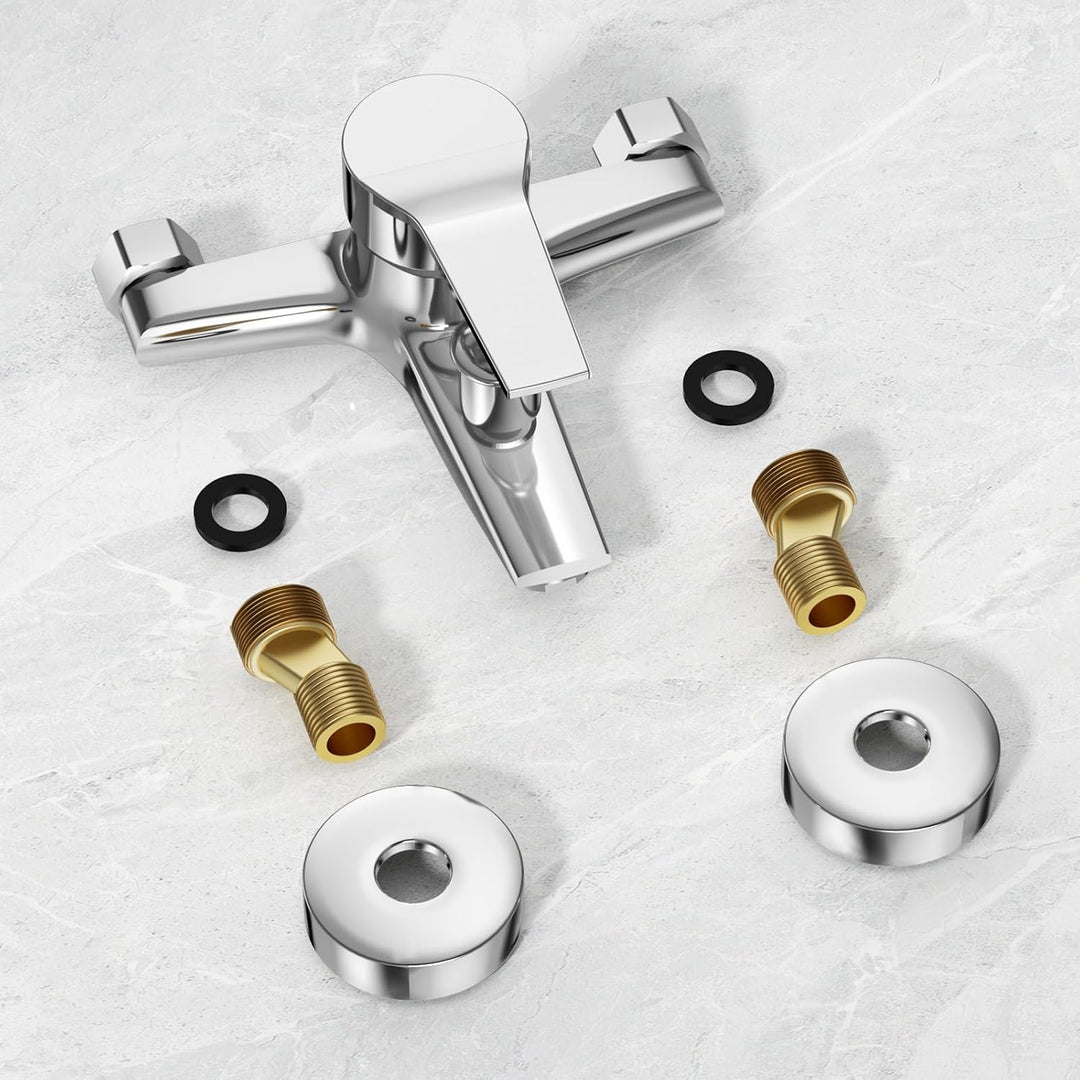 LADOKEE Badewannenarmatur, Wasserhahn Badewanne mit G1/2"-Anschluss, Einhebel Mischbatterie Badewann