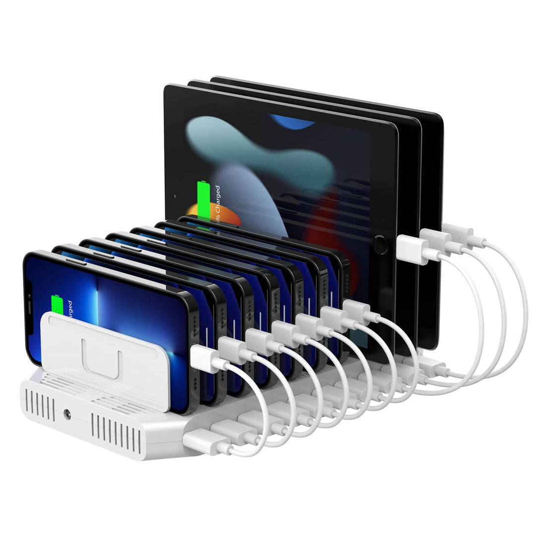 Unitek 60W Handy Ladestation Mehrfach 10 Ports, USB Ladestation für mehrere Geräte mit SmartIC Techn