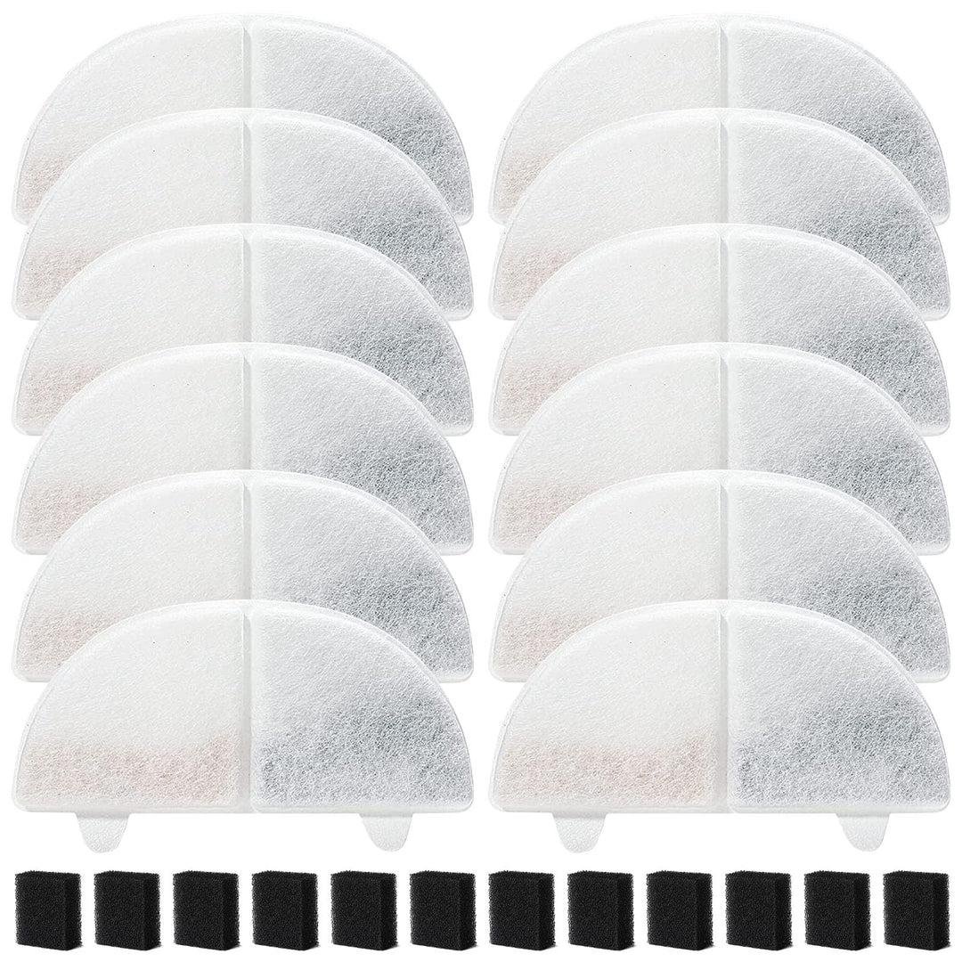 20 Stück Ersatzfilter für Trinkbrunnen, Katzenbrunnen 10 Stück Kohlefilter und 10 Stück Schaumfilter