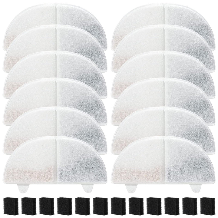 20 Stück Ersatzfilter für Trinkbrunnen, Katzenbrunnen 10 Stück Kohlefilter und 10 Stück Schaumfilter