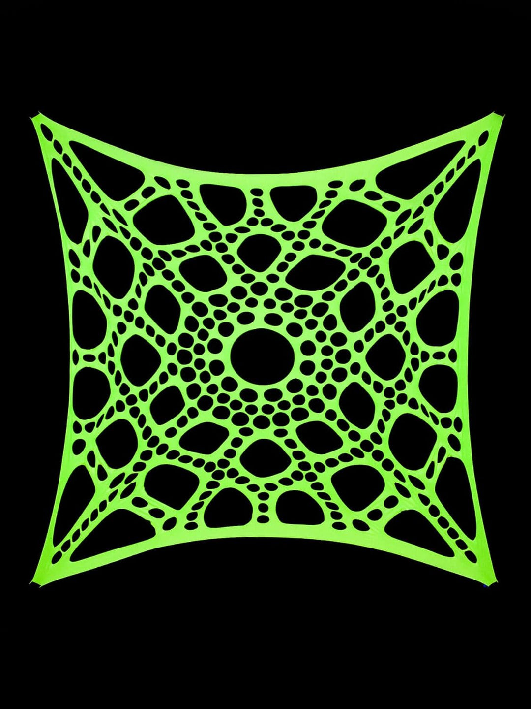PSYWORK Schwarzlicht Segel Spandex Neon Spiderweb Gelb, 3x3m, Gelb