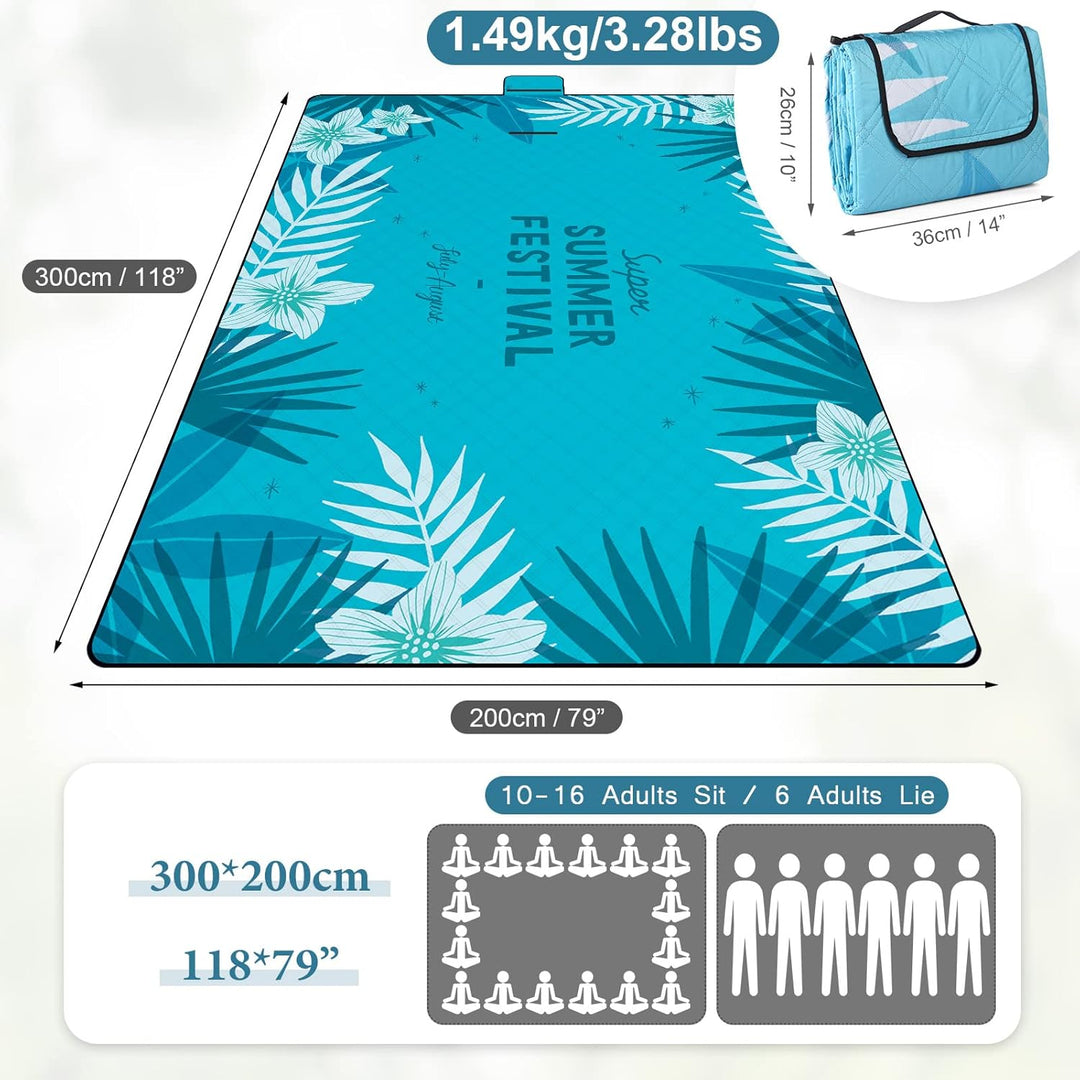 DEWUR Picknickdecke wasserdicht waschbar, Stranddecke Sandfrei XXL Campingdecke Strandmatte isoliert