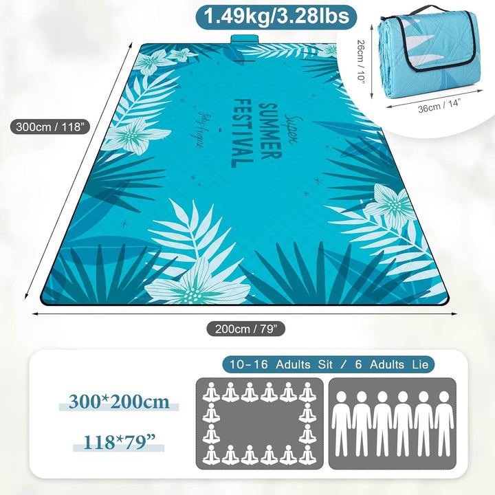DEWUR Picknickdecke wasserdicht waschbar, Stranddecke Sandfrei XXL Campingdecke Strandmatte isoliert