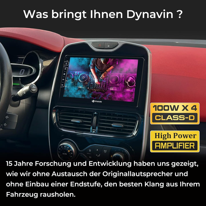 DYNAVIN Android Autoradio Navi für Renault Clio VI 2014-2020, 9 Zoll Radio mit Wireless Carplay und
