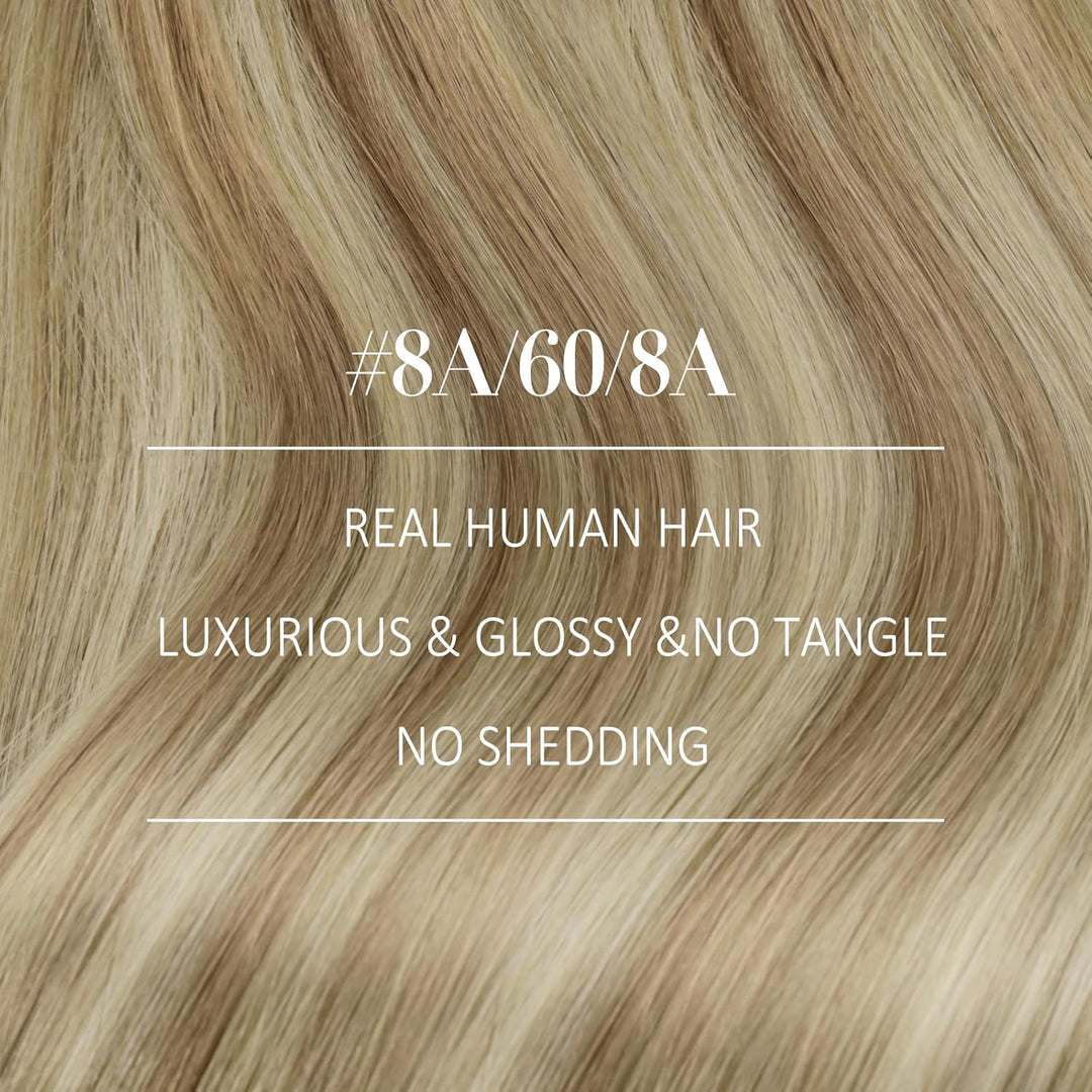 YoungSee Echthaar Tressen zum Einnahen Ombre Tressen Echthaar Braun Ombre Blond Weft Extensions Echt