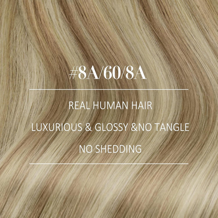 YoungSee Echthaar Tressen zum Einnahen Ombre Tressen Echthaar Braun Ombre Blond Weft Extensions Echt