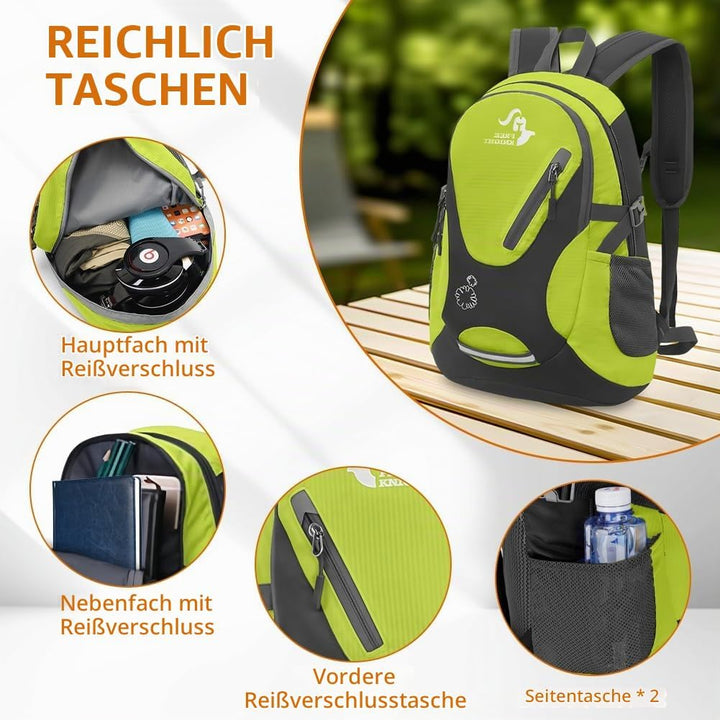 flintronic Wanderrucksack Klein Damen Herren, 20L Faltbarer Rucksack Ultraleicht für Kinder, Wasserd