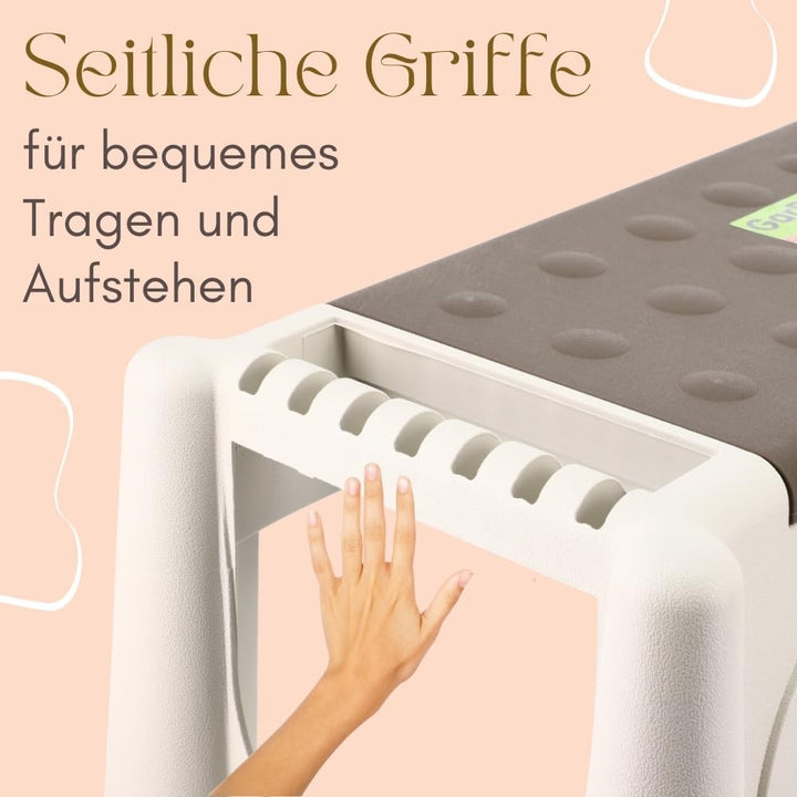 2in1 Hocker Kniekissen Kniebank Garten Bank Sitzhocker Gartenkniebank Stauraum