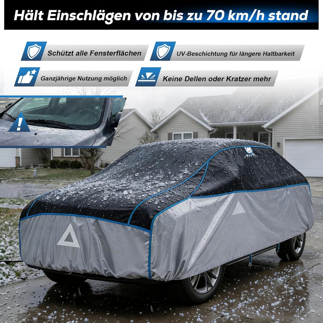 Hagelschutzplane Auto mit separater Sonnenblende,Limousine Wasserdicht Auto Autoabdeckung,Abdeckplan