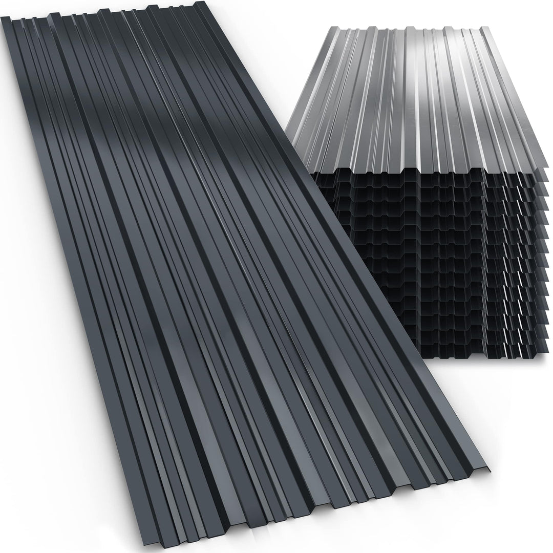 GARDEBRUK® 14x Trapezblech 110x46cm = 7m² Verzinkt Rostresistent Wetterfest Profilblech Dachblech We