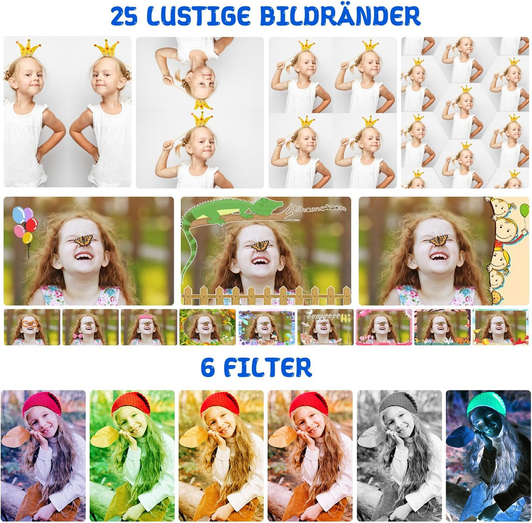 Kinderkamera für 3 4 5 6 7 8 9 10 11 12 Jahre alte Mädchen/Jungen, Kinder Kamera mit 180°Flip-Objekt