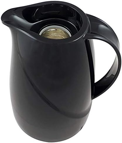 Helios Isolierkanne Wave, 1,5 Liter, Kunststoff, schwarz, Drehverschluss, spülmaschinenfest Schwarz