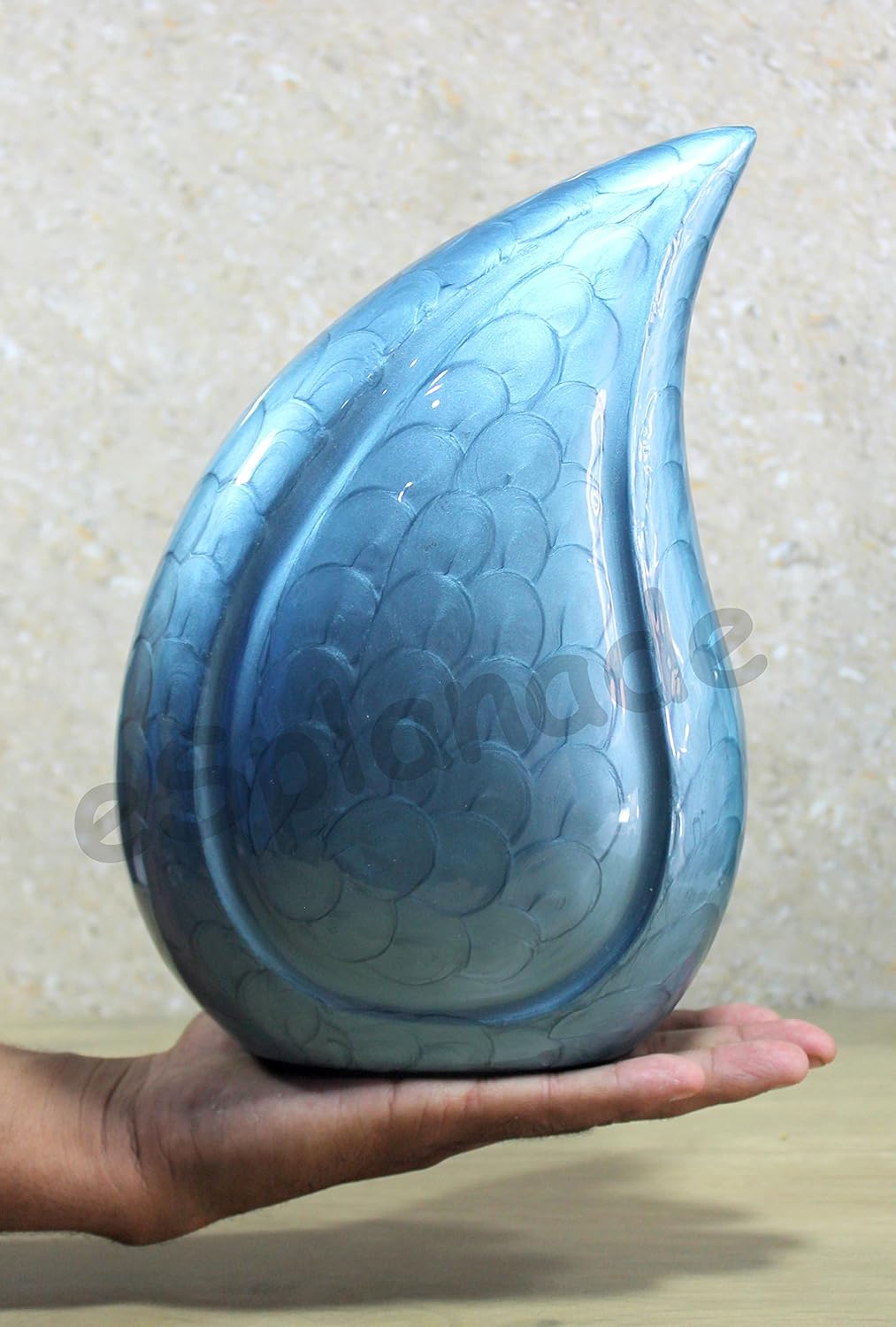 eSplanade Teardrop Cremation Urn Memorial Container Jar Pot | Cremation urn | Metal urn | Burial urn