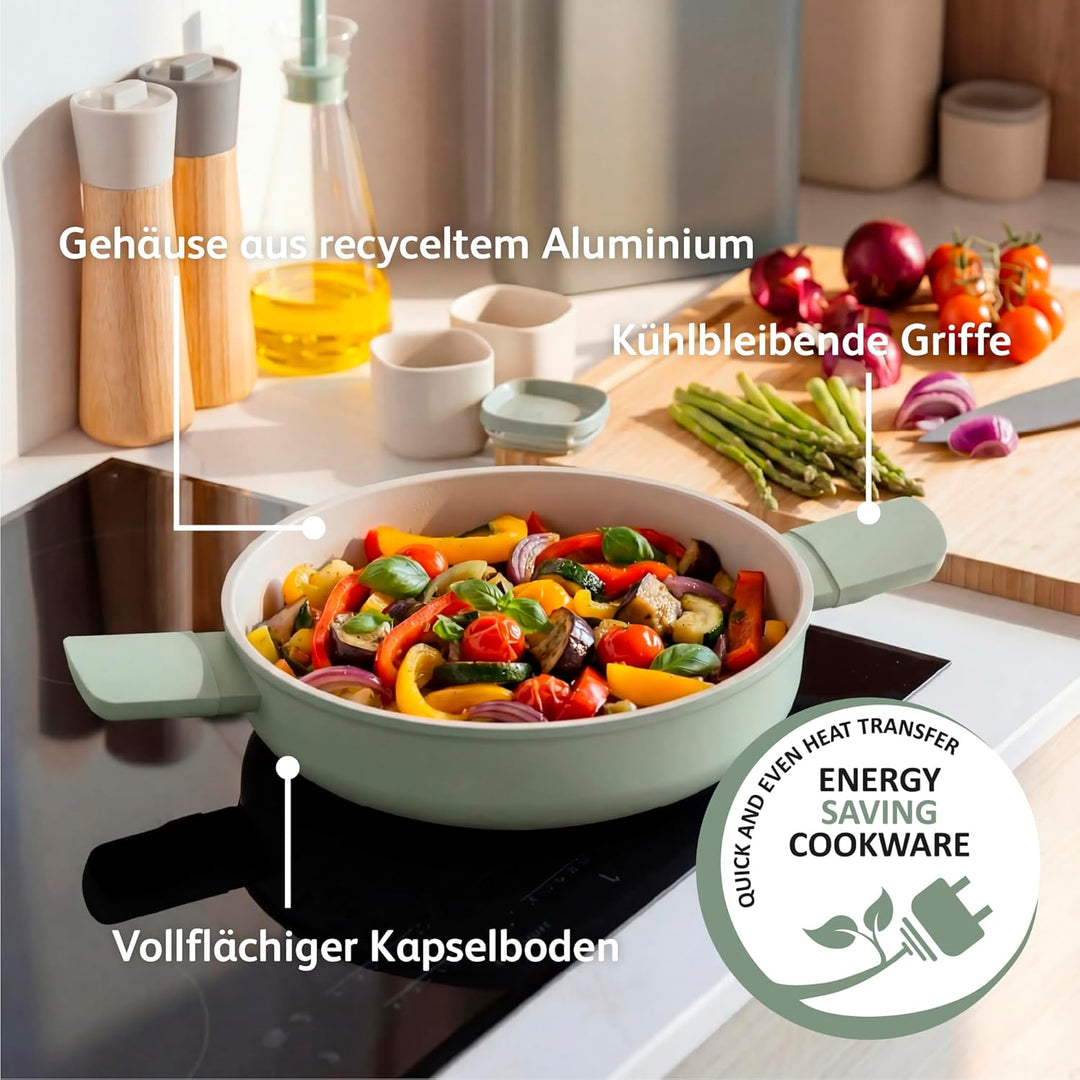 Berghoff Leo Balance Schmorpfanne 26cm - Pfanne ohne pfas - für alle Herdarten - Sage Sage 26cm - la
