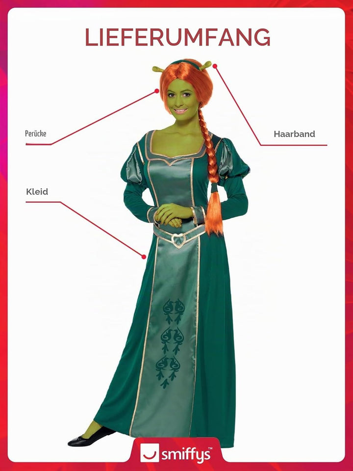 Smiffys Original Shrek Prinzessin Fiona Kostüm Grösse: 40-42, Grösse: 40-42