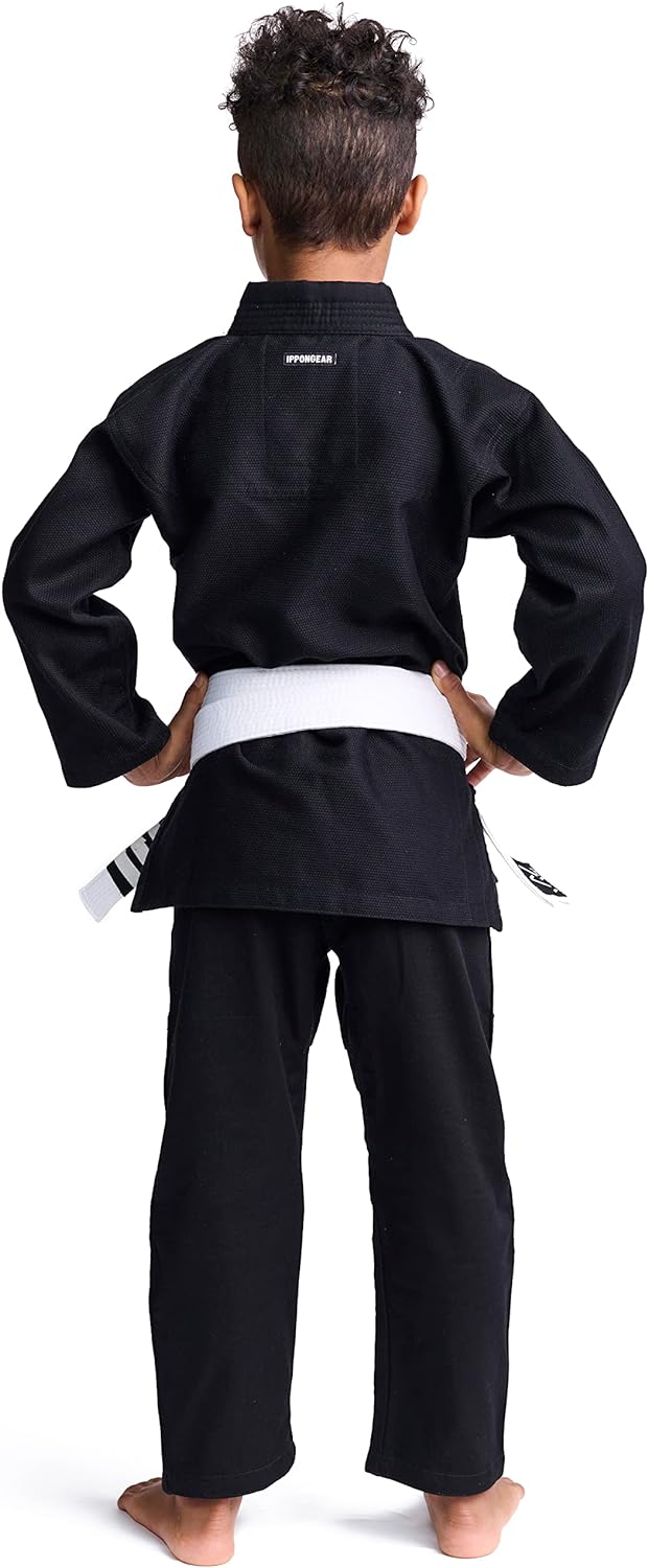 IPPONGEAR Brazilian Jiu Jitsu Kinder/Einsteiger Anzug inkl weissem Gürtel [M3 I Pearl-Weave Material