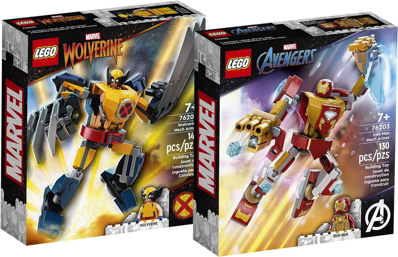 Lego Marvel Avengers Set - Iron Man Mech 76203 + Wolverine Mech 76202