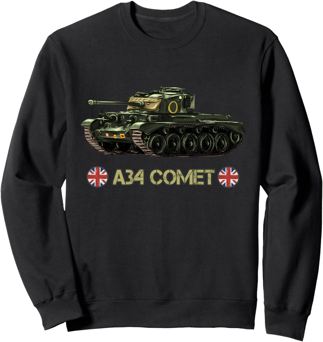 Weinlese-Weltkrieg-2 britische Panzer A34 Comet WW2 Sweatshirt