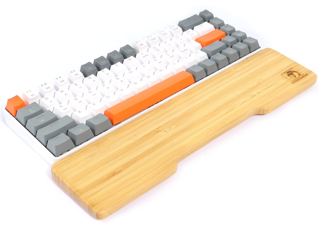 MAMBASNAKE Handballenauflage aus Bambus für 68-Tasten-65%-Tastatur,A-Klasse Bambus,Ergonomische Hand
