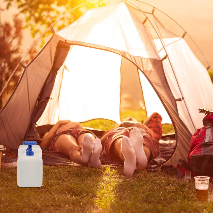 Relaxdays Wasserkanister mit Hahn, Weithals Schraubdeckel, Trinkwasserkanister Camping, 18L, Kunstst