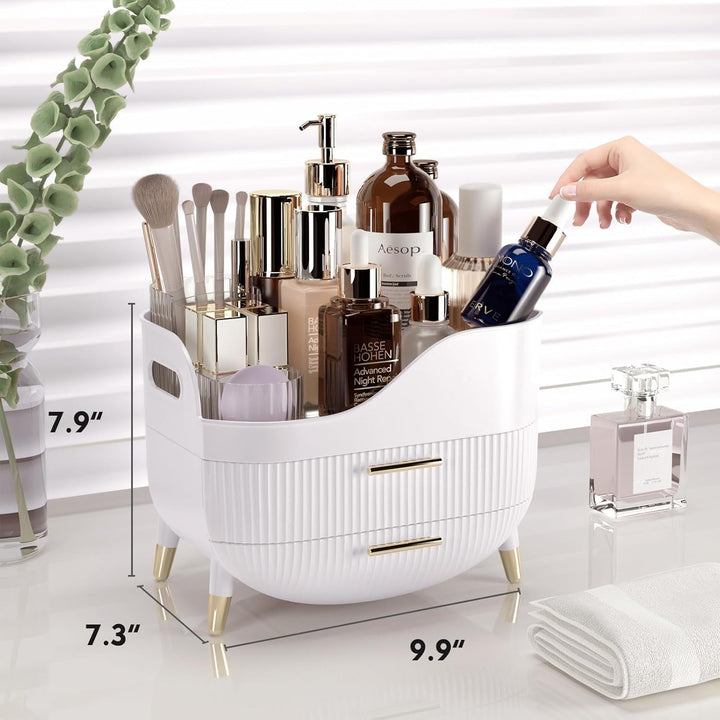 Kousee Makeup Organizer mit Schubladen, Hautpflege-Organisator für Vanity, Aufbewahrungsbox mit Grif
