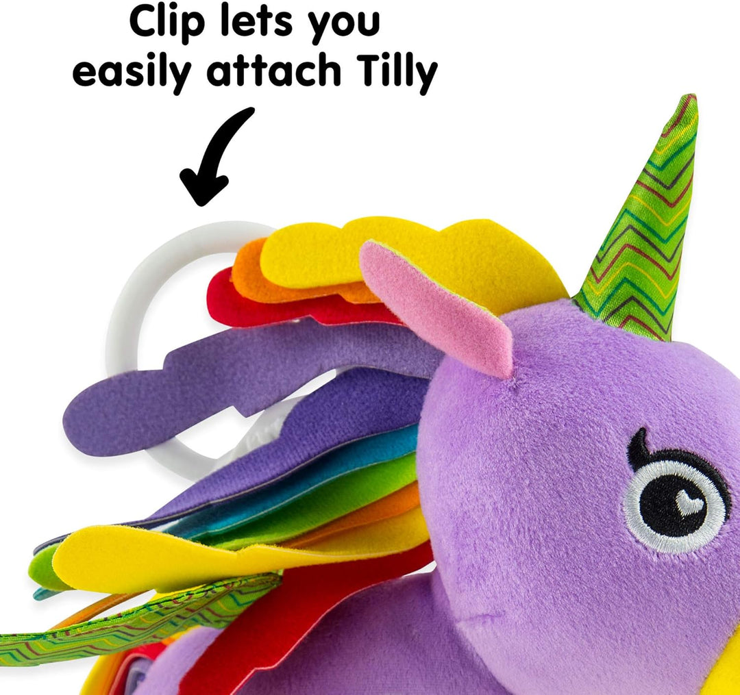 Lamaze Baby Spielzeug "Ella, das Einhorn" Clip & Go, Greifling, Stoffspielzeug Kleinkind, Motorikspi