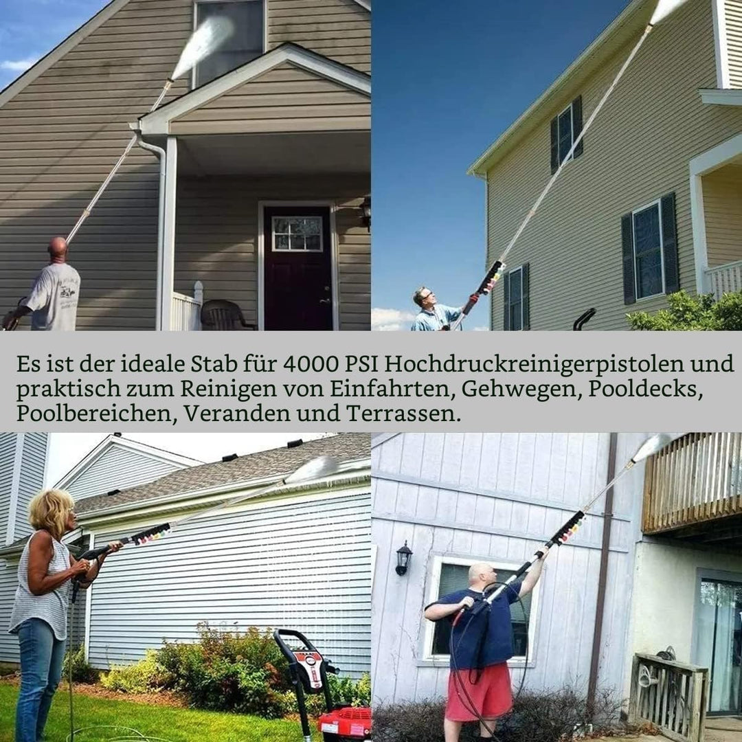 Hochdruckreiniger Verlängerungsstange, 4000PSI Hochdruckreiniger Teleskopische Ersatz Lanze Tipps Re