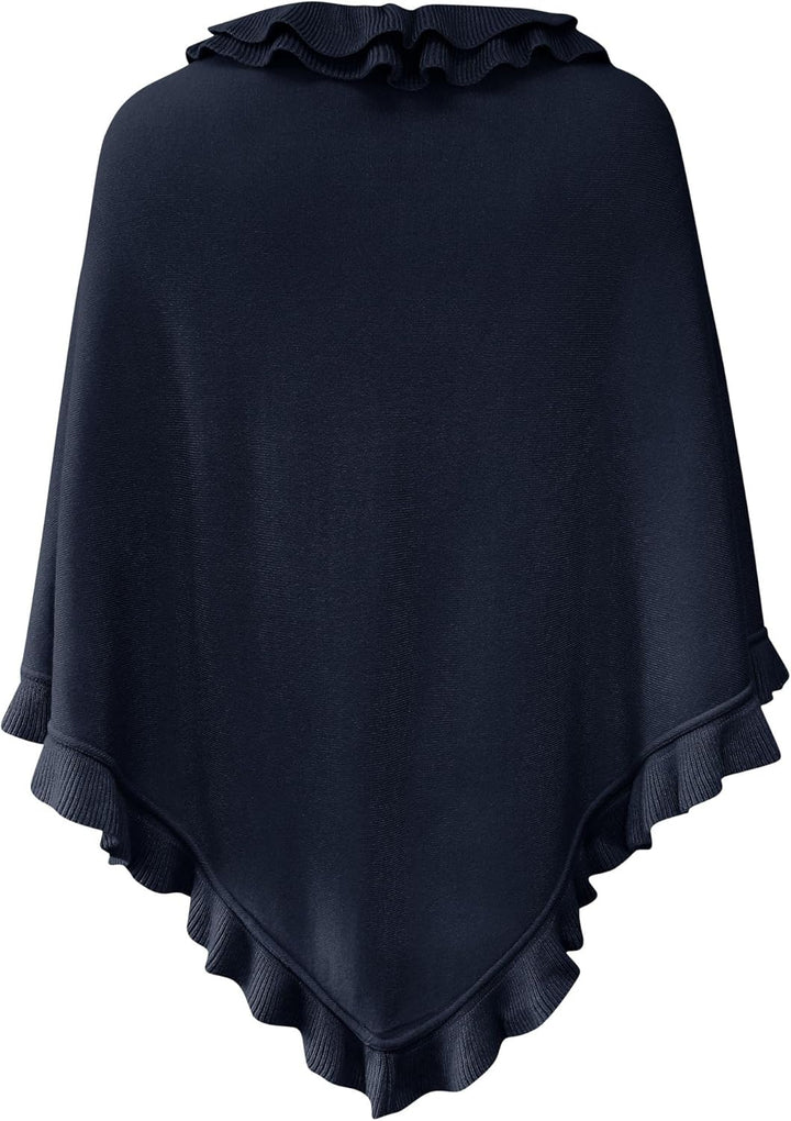 Poncho Cape Trachtentuch Umhang Stola Schultertuch Trachten-Tuch Damen Strickponcho Tracht Strick Tr