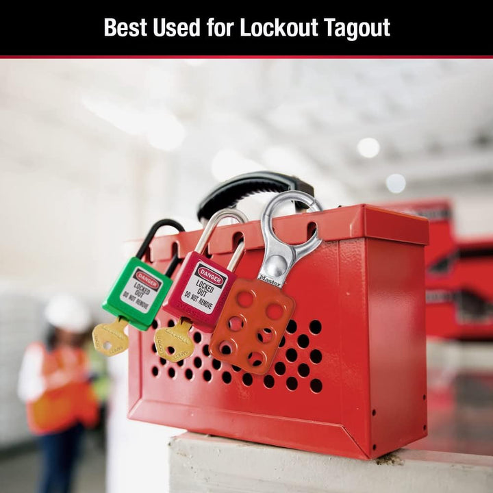 Master Lock ML498A Gruppen-Sicherheitsbox aus Stahl, rot, 25.9 cm x 23.4 cm x 10.7 cm