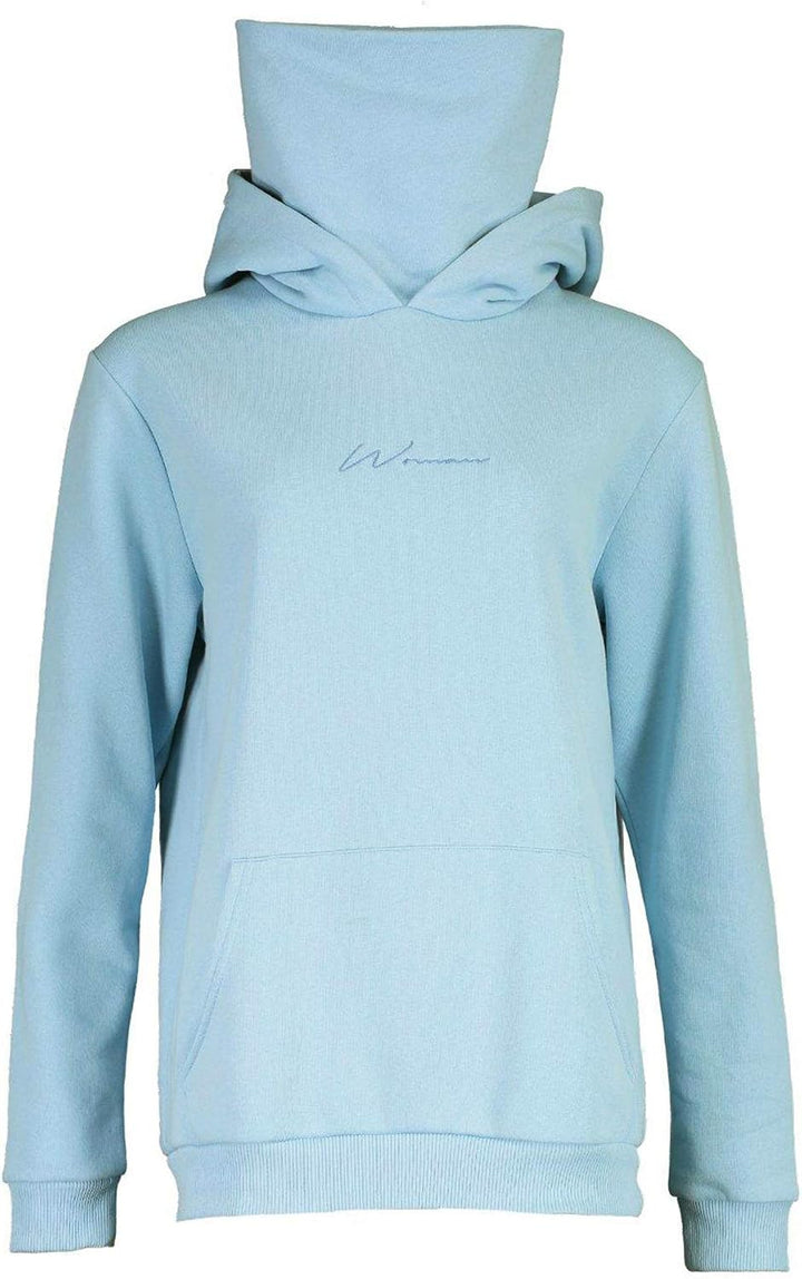 Damen Hoodie Kapuzenpullover Langarm Sweatshirt Winter Pullover Hochkragen Sweatjacke Kapuzen Pullis