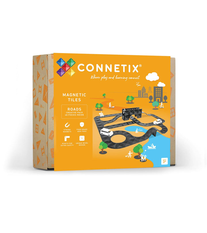 CONNETIX Magnetische Fliesen Strassen-Kreativpaket, 48 Stück