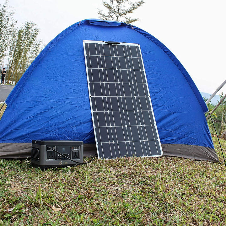 100W 12V Solarpanel Kit Flexible Monokristalline Solarpanel mit 10A Solarladeregler und 3m Solarkabe