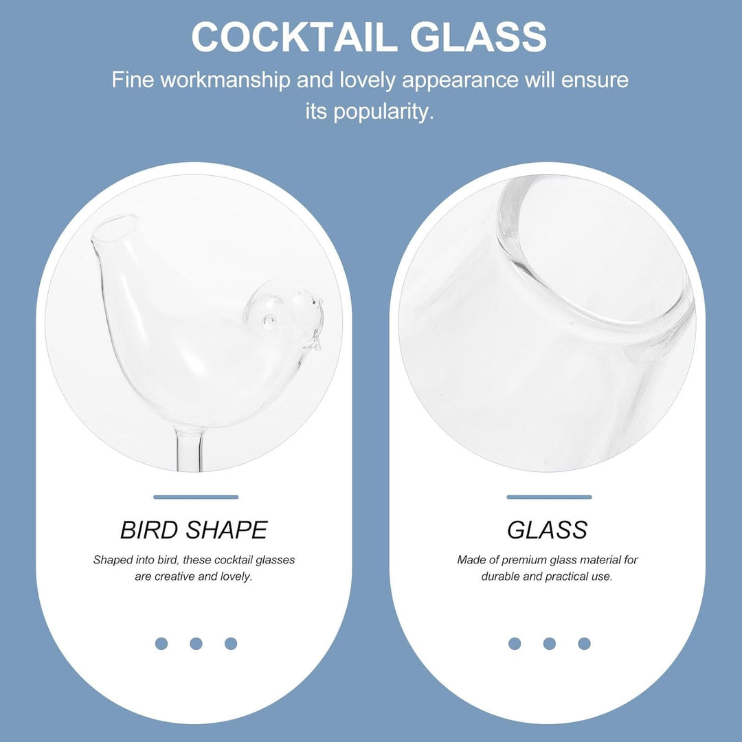 YARNOW 4Pcs Cocktail Glas Becher Cocktail Glas Vogel Form Transparent Glas Tasse Dekorative Cocktail