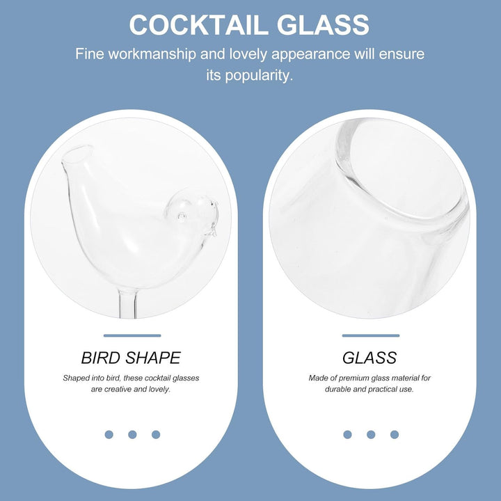 YARNOW 4Pcs Cocktail Glas Becher Cocktail Glas Vogel Form Transparent Glas Tasse Dekorative Cocktail