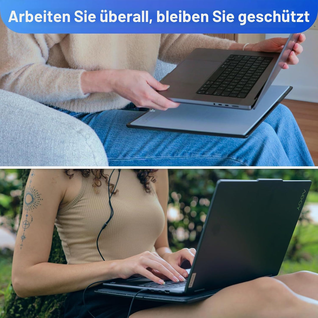 DefenderPad Hitzeschutzmatte/Strahlenschutzmatte, für Laptop/Notebook schwarz, schwarz