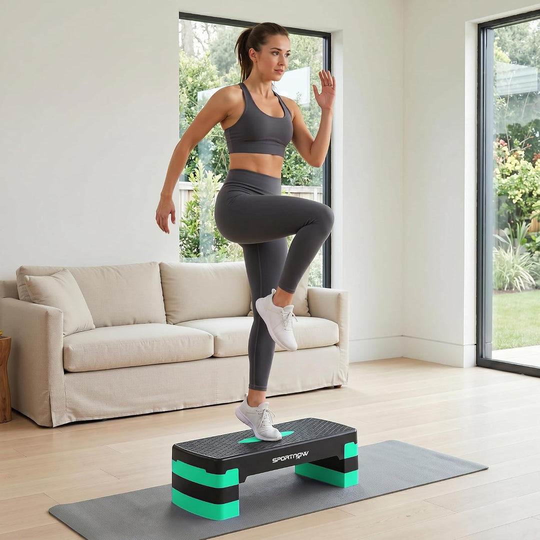 SPORTNOW Aerobic Stepper verstellbar, Step Gym mit Höhe 10/15/20 cm, Stepper Fitness Zuhause für Hei