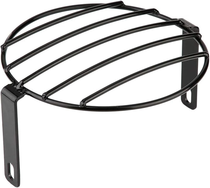 Reminnbor Scheinwerfergrillabdeckung 7inch Retro Metall Motorradgrill Seitenmontage Scheinwerferabde
