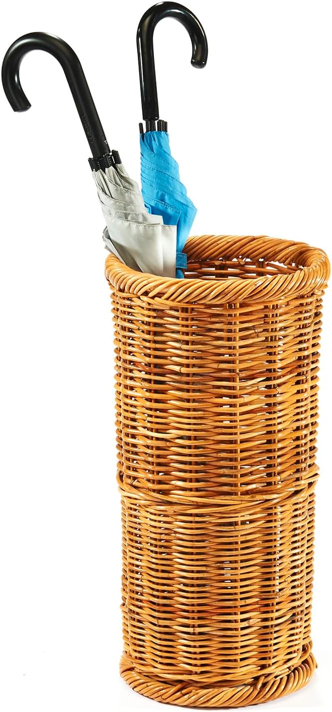 Kobolo Regenschirmständer Schirmständer aus Rattan - lacak - in Handarbeit geflochten