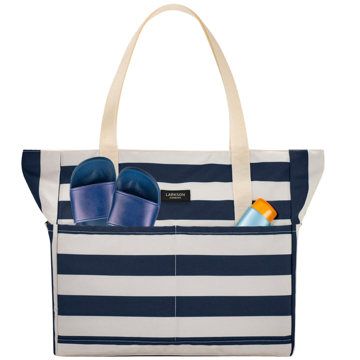 LARKSON Strandtasche Damen & Herren - Linn - Grosse Beach Bag für Strand, Schwimmbad, Pool - Tote Ba