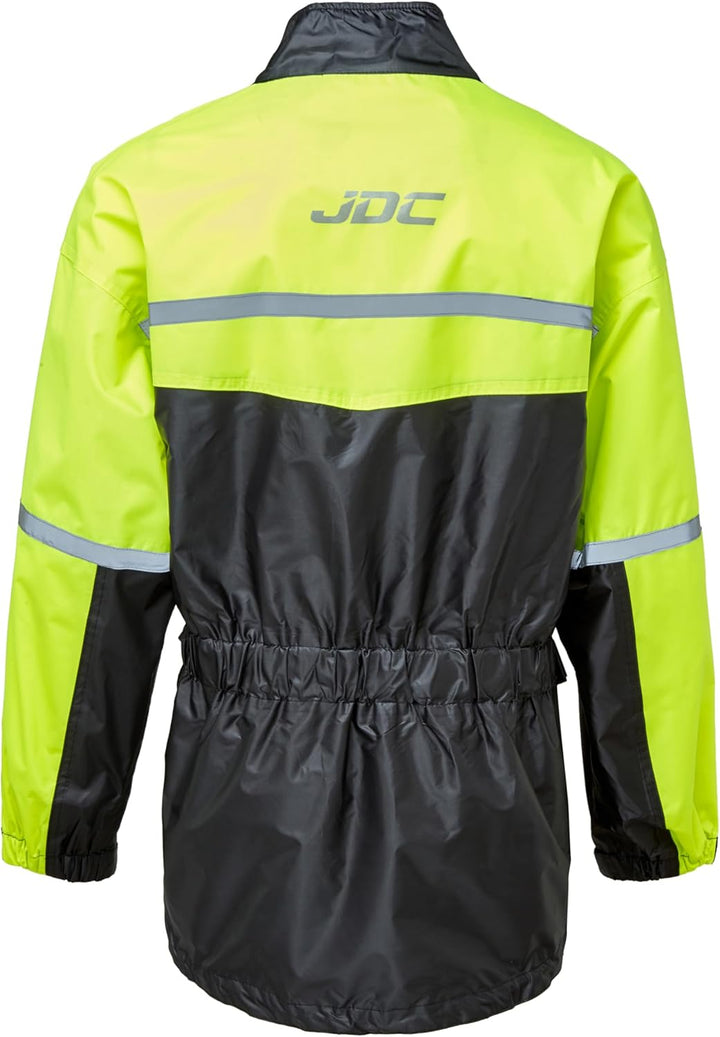 JDC Wasserdichte Motorrad-Regenüberzugsjacke Hohe Sichtbarkeit - SHIELD - Gelb/Schwarz - S S Gelb/Sc