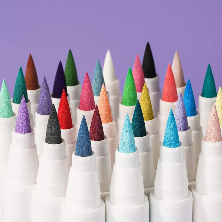 Arrtx Acrylstifte für Steine Bemalen, 30 Farben Acrylstifte Marker Pinsel Spitze, Permanent Acrylmar
