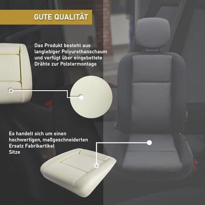 CHROMEMASTER - Kompatibel mit VW T4 Caravelle 1990-2003; Schaumstoff für den Autositz, Sitzschaum fü