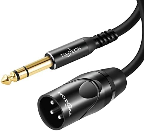 Twozoh XLR auf Klinke 6,3 5M, XLR Stecker auf TRS 6,35 mm Stereo Gitarrenkabel (Profesional/Hifi) 5M